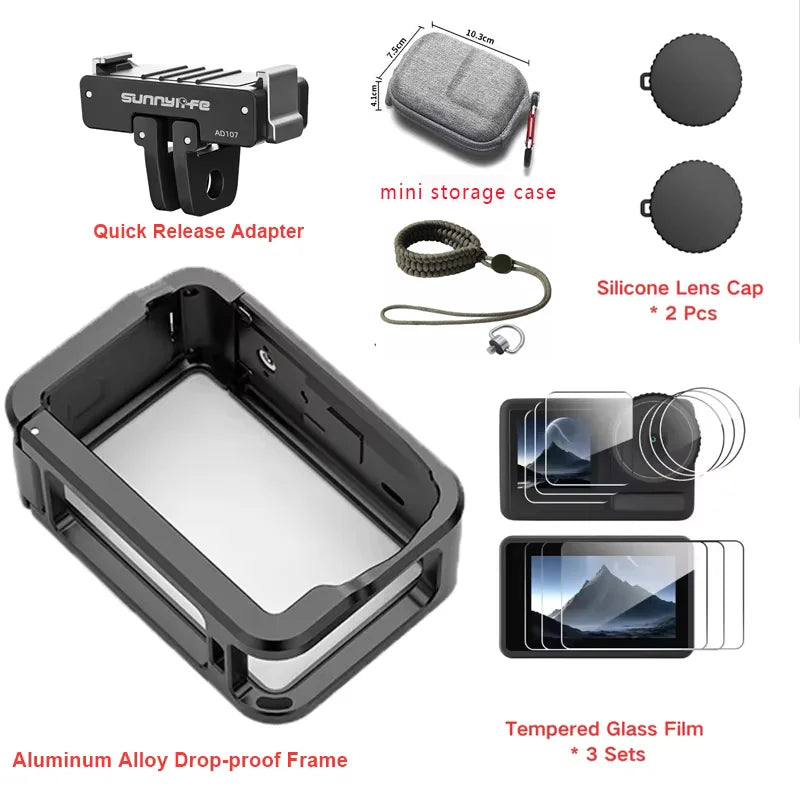 DJI Action 6 Aluminum Metal Cage | Cold Shoe Quick-Release