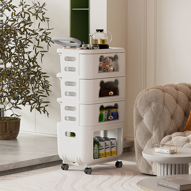 3/4-Tier Rolling Storage Organizer Large Capacity Sealed Drawers Space-Saving Dust-Proof for Snacks/Toys Oasis Select