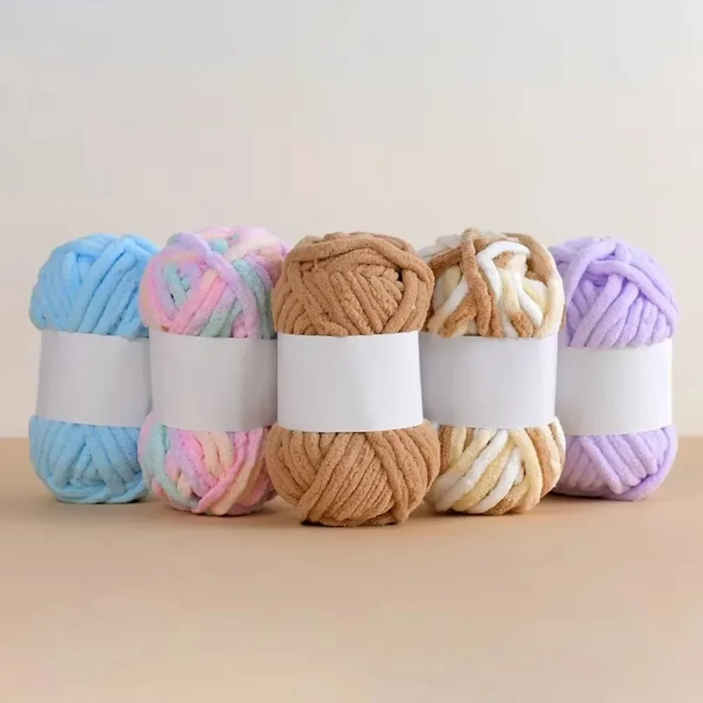 50g/roll Fantasy Color Coarse Ice Bar Arctic Velvet Yarn Handwoven DIY Scarf Hat Clothes Thread Thick Wool Crochet Stripe Thread Oasis Select