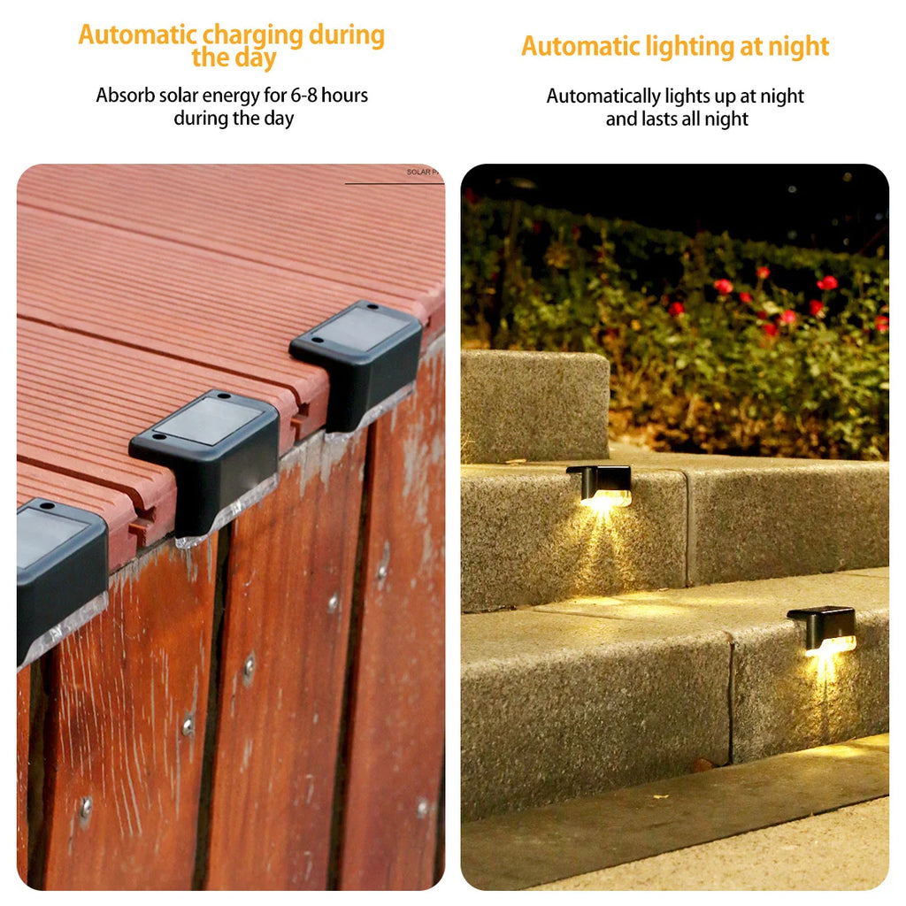 Solar LED Lights Outdoor Solar Lights IP65 Waterproof Garden Light Solar Step Lamps Deck Lights Fence Courtyard Garden Decor Oasis Select