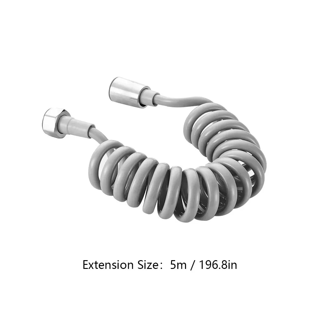 2m 3m 5m Spring Shower Hose Meters Water Plumbing Hose Plastic Bathroom Water Toilet Bidet Sprayer Telephone Line soft Hoses Oasis Select