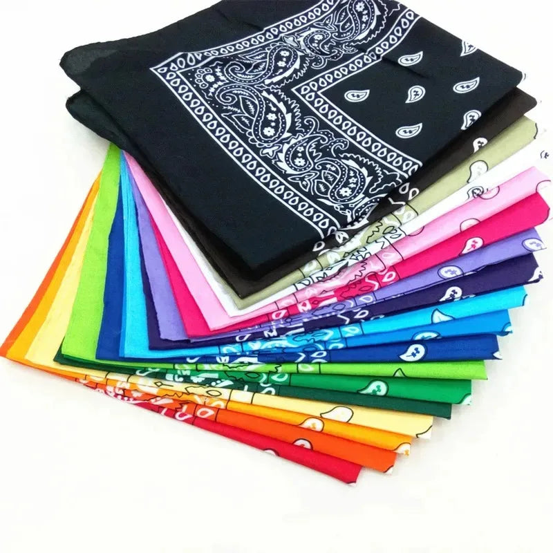 1/2pcs Bandana Kerchief Unisex Hip Hop Black Hair Band Neck Scarf Sports Headwear Wrist Wraps Head Square Print Handkerchief Oasis Select