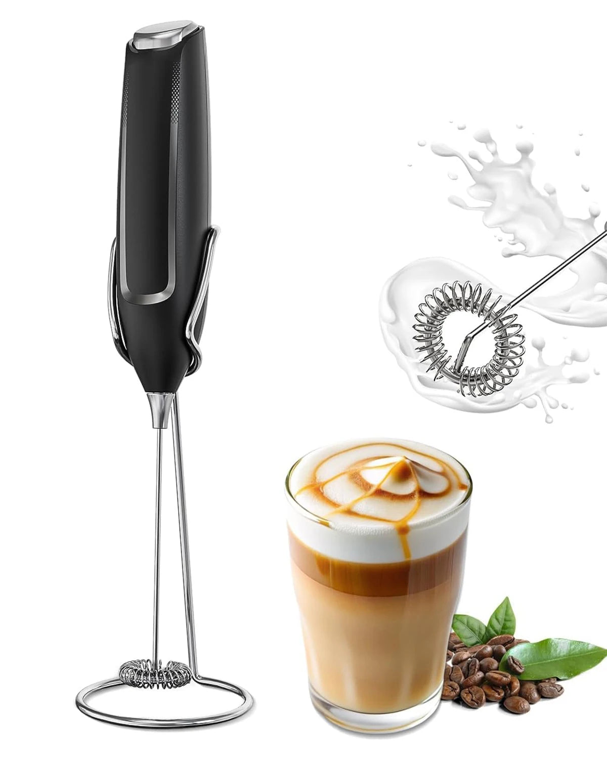 Handheld Electric Milk Frother Wand | Coffee Latte Matcha