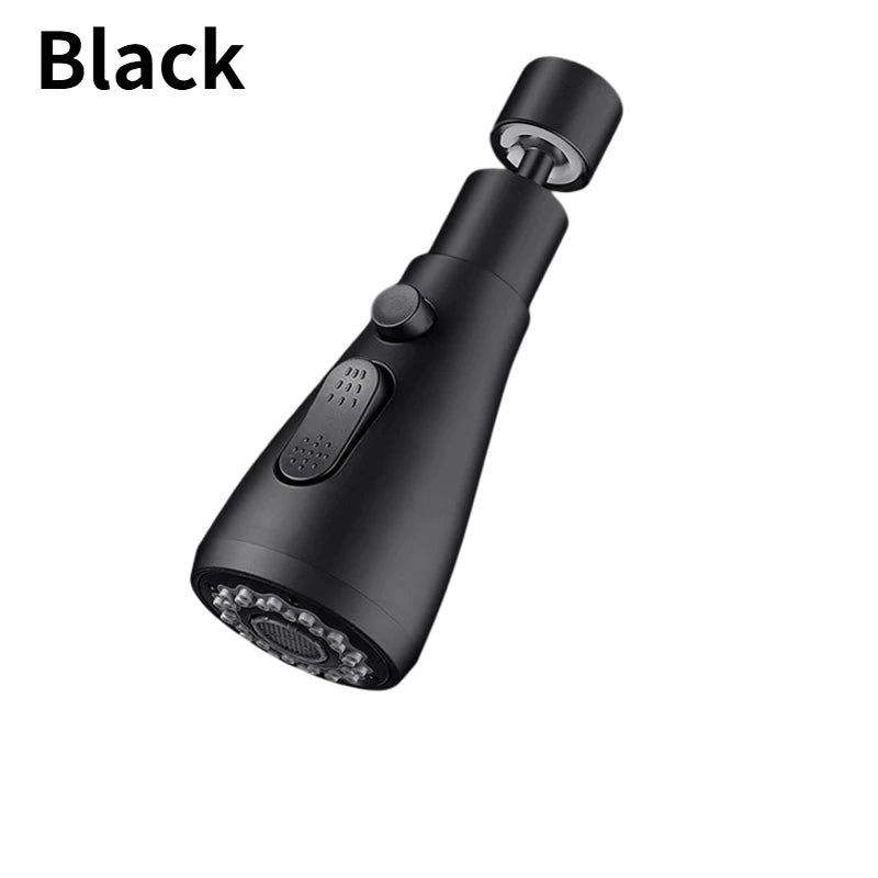 2 In 1 Kitchen Faucet Extender Universal 720° Rotate Pull Out Kitchen Tap Multi-mode Strong Flushing Booster Kitchen Accessories Oasis Select black