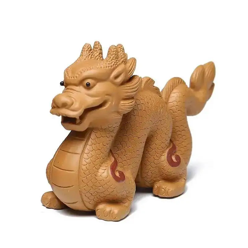 Zisha Tea Pet Dragon Zodiac Figurine Handmade Cultivable Sculpture Tea Play Tea Ceremony Accessories Чаепитие Oasis Select