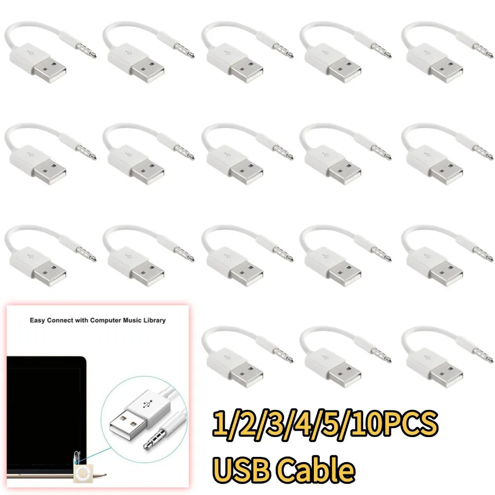 Charger Data USB 3.5mm Sync Audio Cable For IPod Shuffle 3rd 4th MP3 Player 7th 6th 5th 1st Gen Accessories Oasis Select