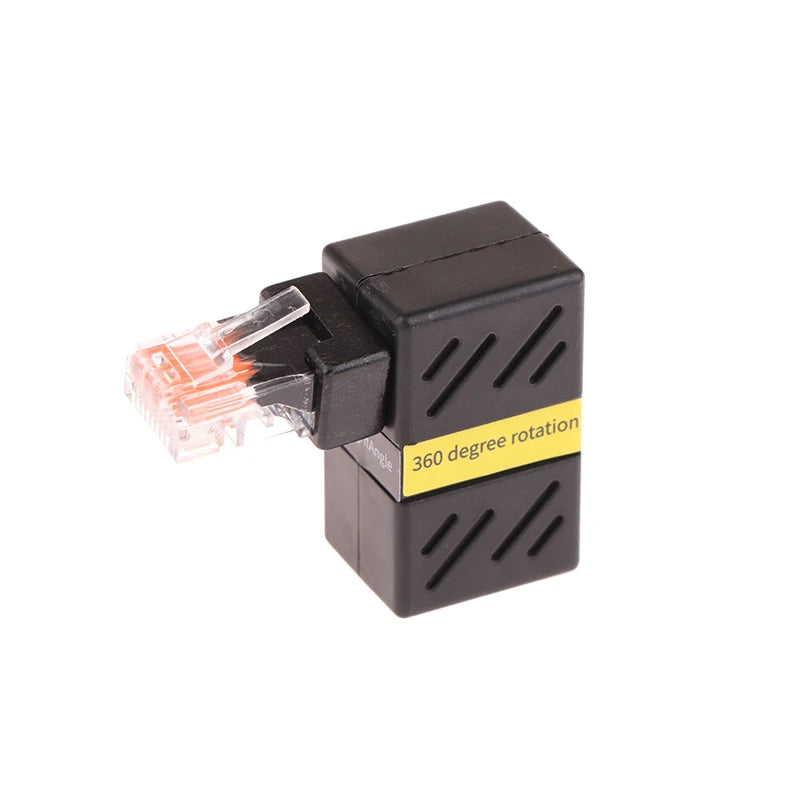 360° Rotatable Network Plug RJ45 Gigabit Adapter 90 Degrees Right Angle Elbow Universal Male To Female Converter Oasis Select