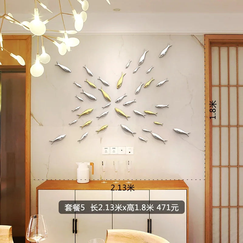 Living Room Wall Decoration TV Sofa Background Wall Pendant Decoration Relief Wall Decoration Fish Room Decor Oasis Select Package 3