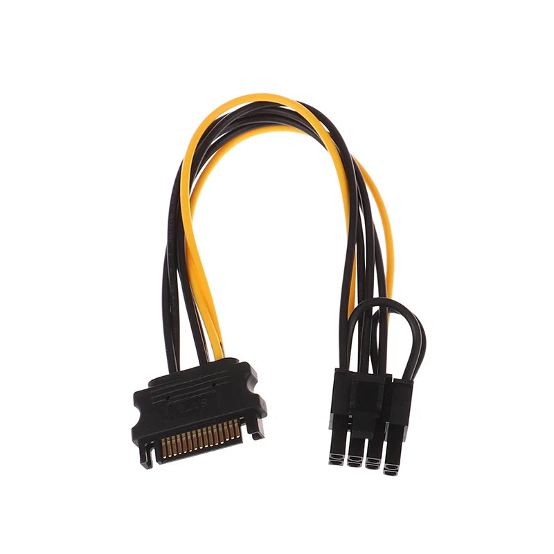 1Pc 15Pin SATA Male to 8Pin(6+2) PCI-E Power Supply Cable 20cm Graphics Card Power Converter Cable Oasis Select