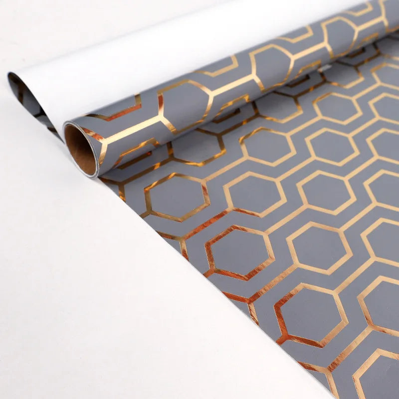 43x300cm Black Gold Gift Wrapping Paper Polka Bouquet Packaging Paper Christmas Valentines Day Birthdays Gifts Decorations Paper Oasis Select K