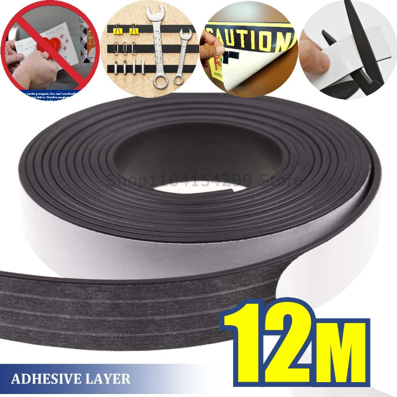 Strong Magnetic Tape Self Adhesive Magnetic Strips Flexible Tapes for Home Office DIY Photos Poster Fixed Rubber Magnets Oasis Select