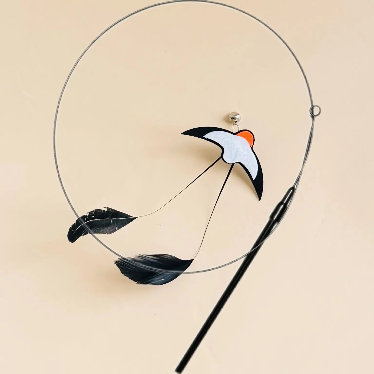 Cat Toys Teaser Sticks Swallow with Bells Feather Cat Teaser Boring Little Toy Interaction Oasis Select 2 small swallows