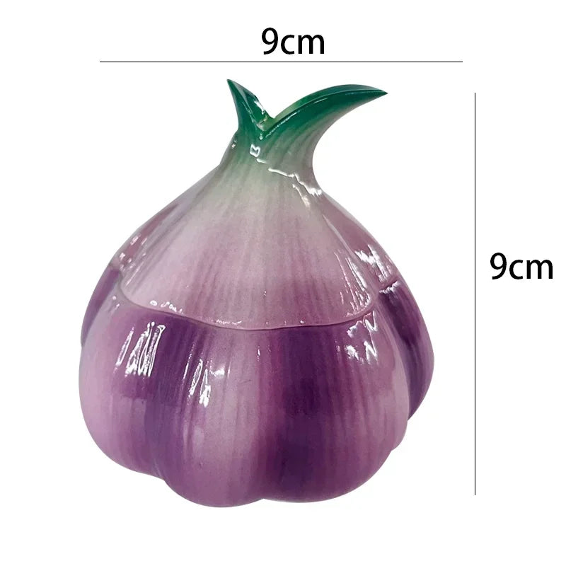 Purple Garlic Ceramic Storage Jar Kitchen Storage Container Candy Nut Jar Storage Box Home Decoration Oasis Select