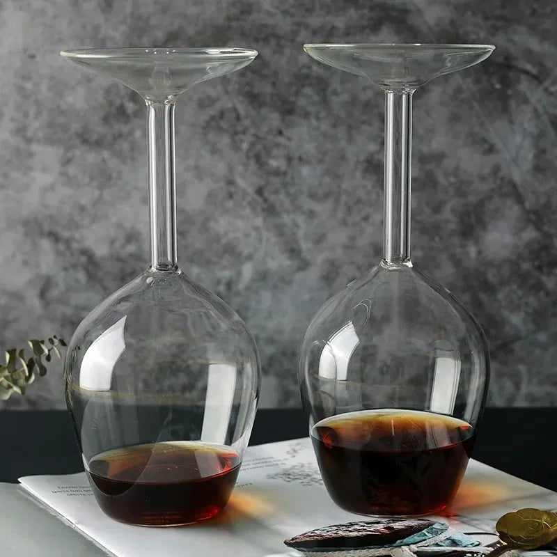 Upside Down Wine Glass Unique Cocktail Spirits Cup Stylish Glassware for Home Bar Party Restaurant Use Oasis Select