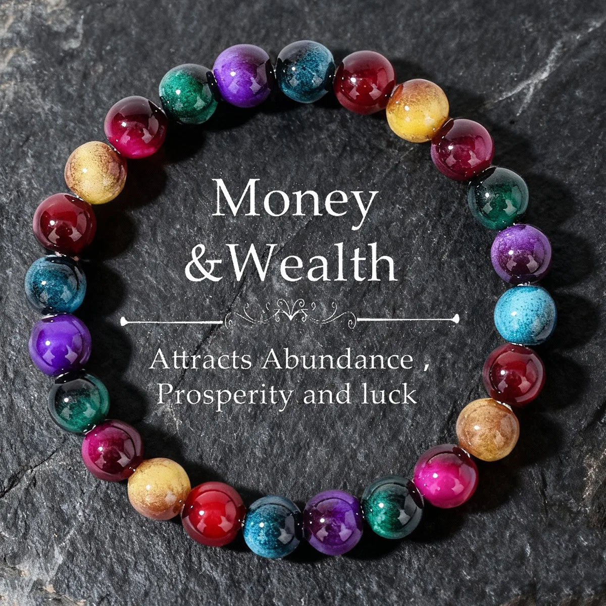 Bohemian Cross-border Bracelet Colorful Tiger Eye Women's Bracelet Wealth and Eternal Happiness Elegant Jewelry Ideal Gift Oasis Select COLOR