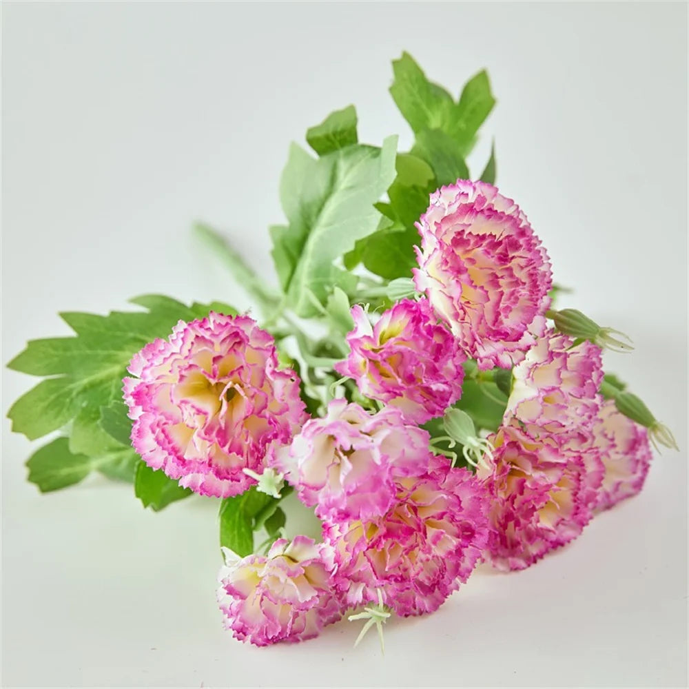 Spring Carnations Silk Touch Valentine's Bouquet Home Decor Florals Stems Holiday Gift Flowers For Romantic Gesture Seasonal Oasis Select Purple-30cm
