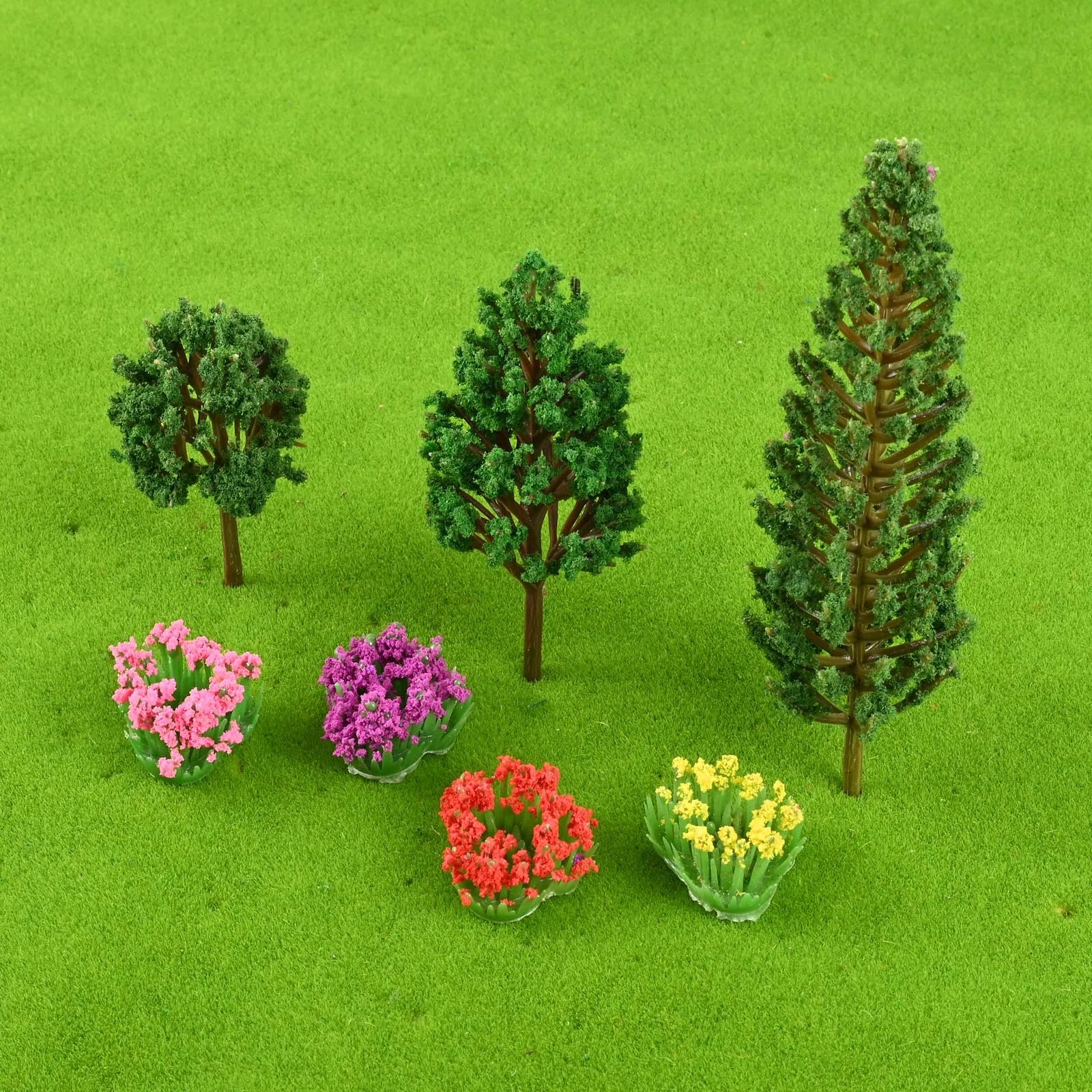 For Landscape Decoration 32Pcs Colorful Flower Clusters and 15Pcs Mixed Trees DIY Craft Making Durable and Environmentally Oasis Select