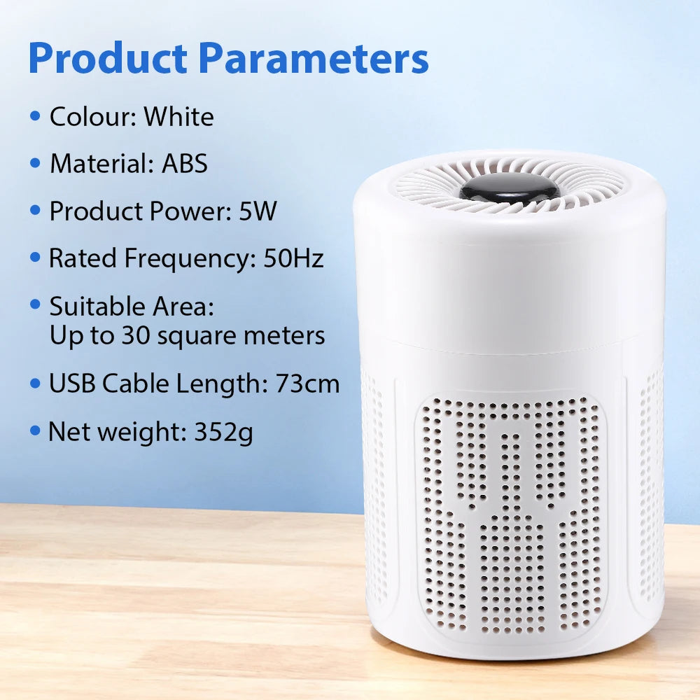 AFDEAL Mini Desktop HEPA Air Purifier – Negative Ion & Aromatherapy
