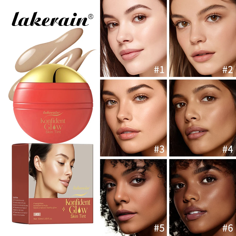 Long-Lasting Buildable Coverage Glow Skin Tint Foundation 6 Colors Natural Look Radiant Finish Beauty Makeup Cosmetic Foundation Oasis Select