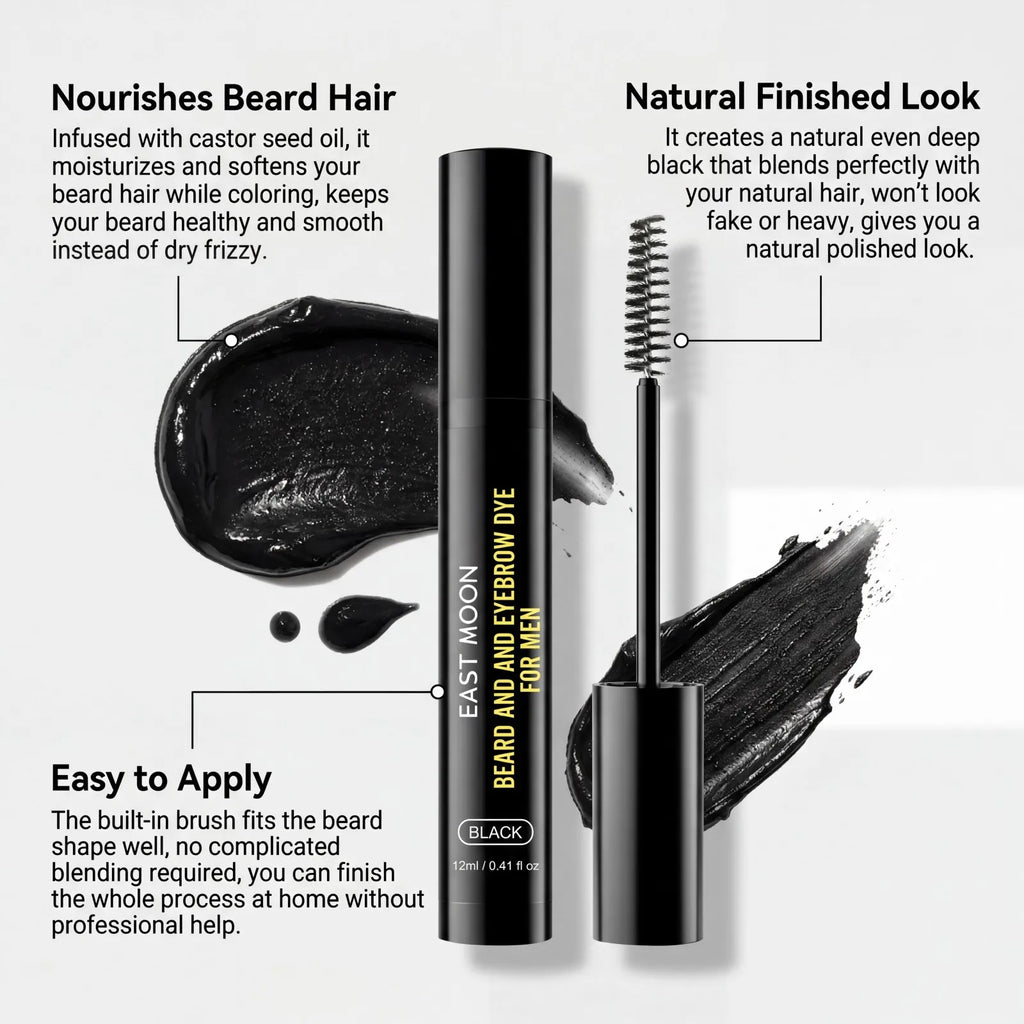 Natural Black Beard Dye for Men Moustache Filler Waterproof Shaping Nourishing Portable Pernmanent Coloring Beard Dyeing Pen Oasis Select