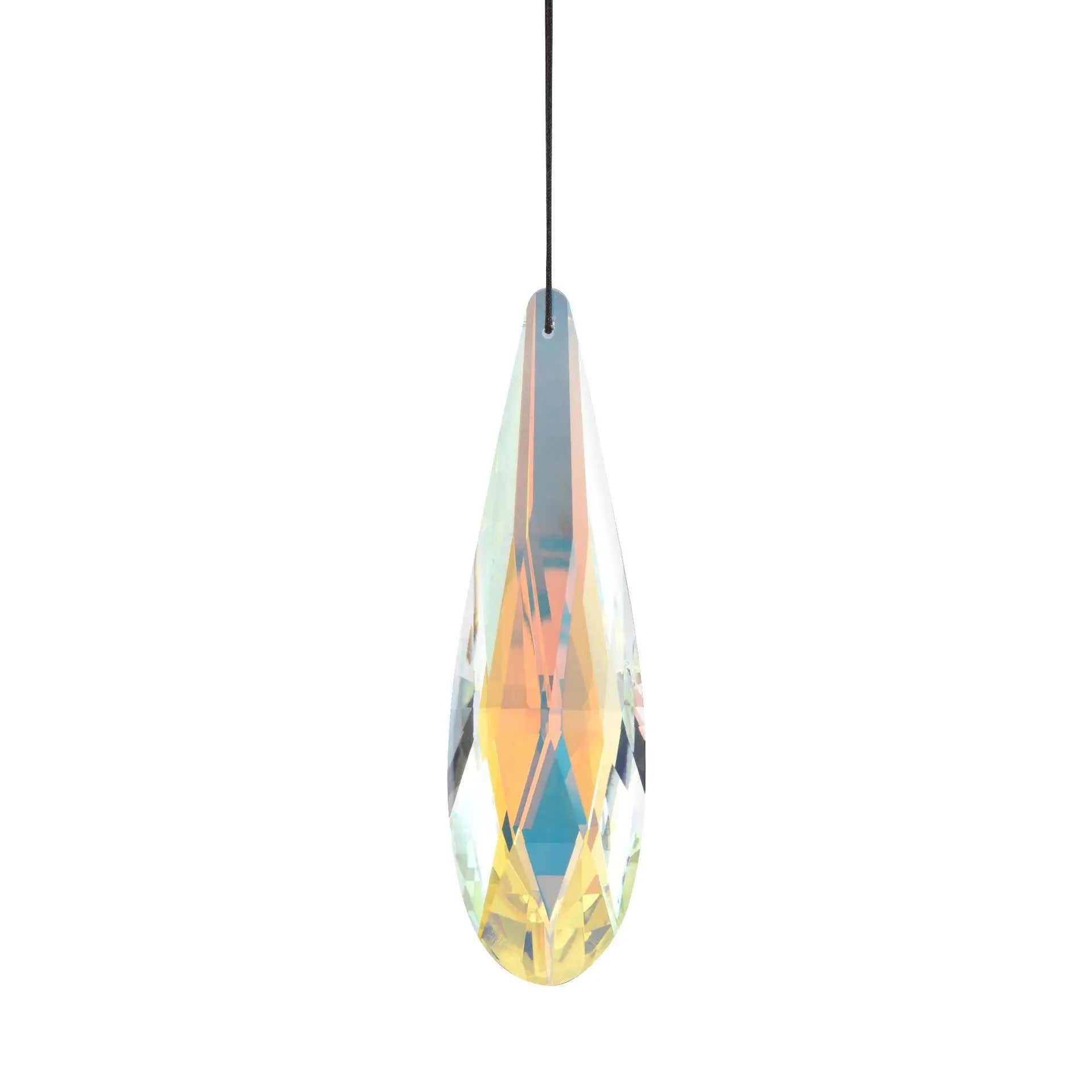 120mm Rainbow Crystal Suncatcher Hanging Prisms for Window Faceted Glass Teardrop Sunlight Chaser Catcher Pendant Garden Decor Oasis Select