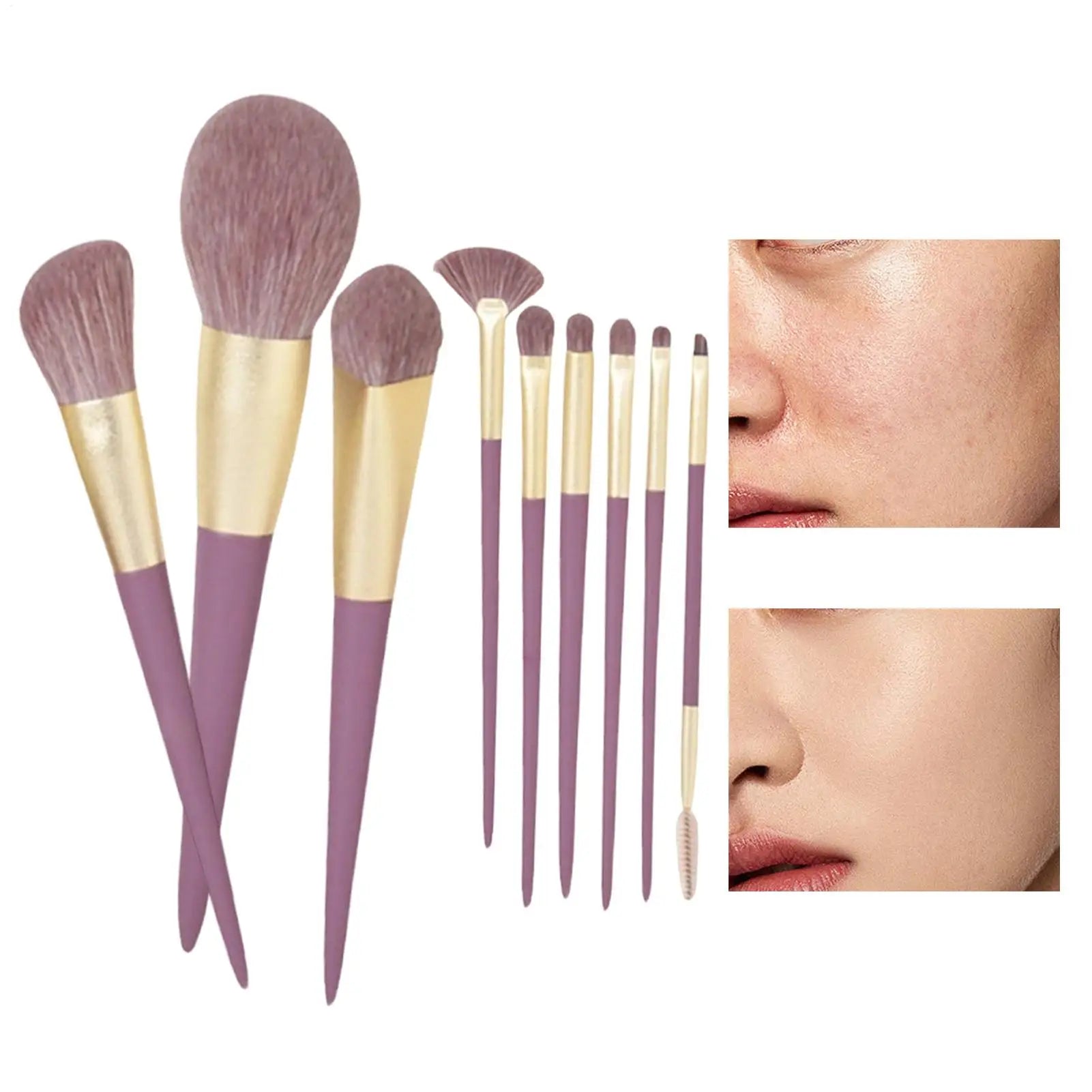 9Pcs Makeup Brush Set Cosmetic Foundation Powder Eyeshadow Blending Make Up Brush Beauty Makeup Tool with Storage Bag Oasis Select