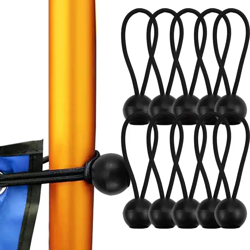 10PC Fixing Tarpaulin Rope Tarp Canopy Bungee Cords Strap Elastic Tent Bungees Ball Camping Accessories Easy Carrying Small tool Oasis Select