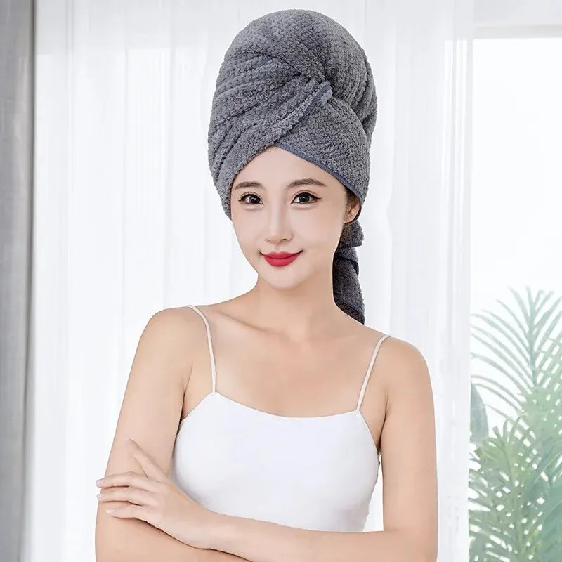 Extra Large Microfiber Hair Towel Wrap with Elastic Band Microfiber Hair Towel Oasis Select Gray 60x100cm 1pc