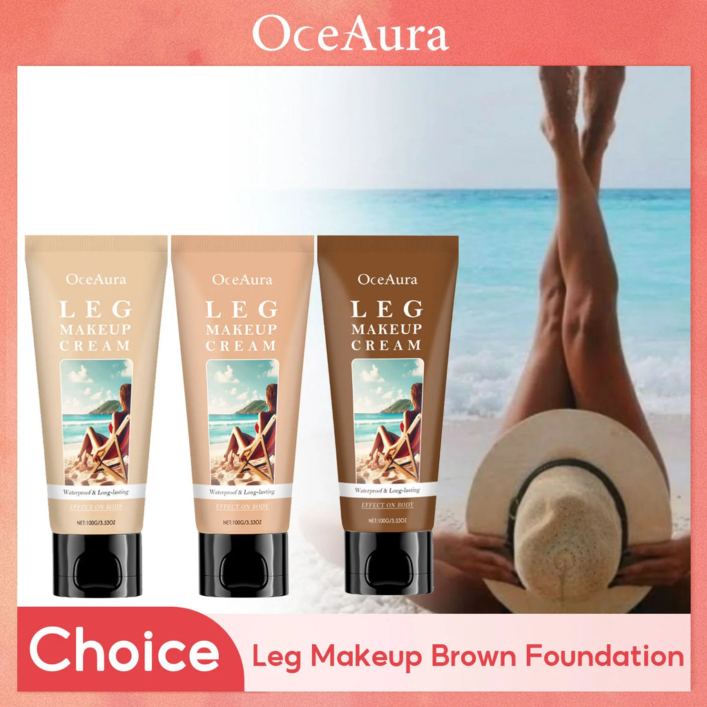 Leg Makeup Cream Concealer Long Lasting Waterproof Anti Transfer Even Skin Tone Glow Enhancer Wheat Tan Brown Foundation Lotion Oasis Select