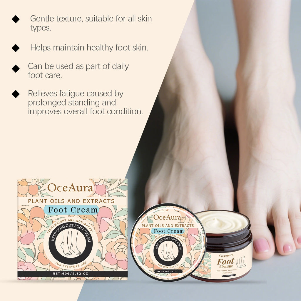 Foot Moisturizing Cream Moisturizing Relaxing Foot Care Nourishing Anti-Cracked Smoothing Softens Cuticles Daily Foot Care Oasis Select