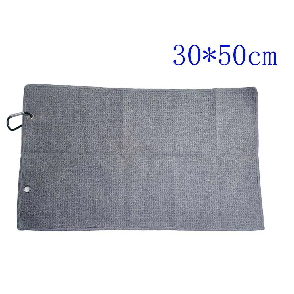 Golf Club Towel with Carabiner Clip Microfiber Golf Quick Dry Towel For Clubs Hands Face Oasis Select Grey towel30-50cm