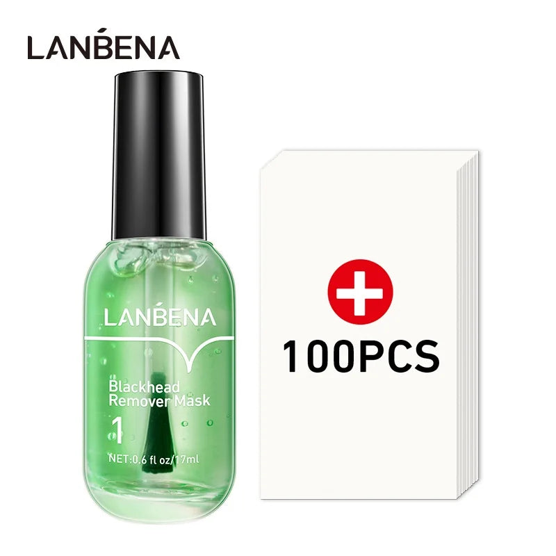 LANBENA Blackhead Remover Mask + Shrinks Pore Serum (Step 1+Step 2) Facial Acne Treatment 17ml Oasis Select Blackhead Remover