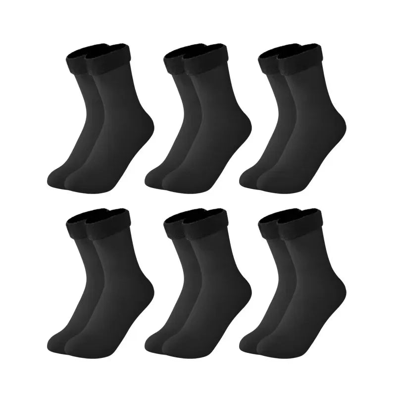 1/2/3pairs Snow Socks Middle Tube Solid Winter Plus Velvet Thick Keep Warm And Cold Socks Comfortable Mens Womens Floor Socks Oasis Select