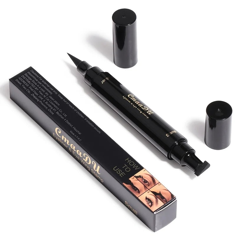 1 Pcs Black Wings Stamp Liquid Eyeliner, Easy Cat Eye Template Makeup Tool Anti-smudge, Vamp Wing, Lasting Waterproof Anti-sweat Oasis Select