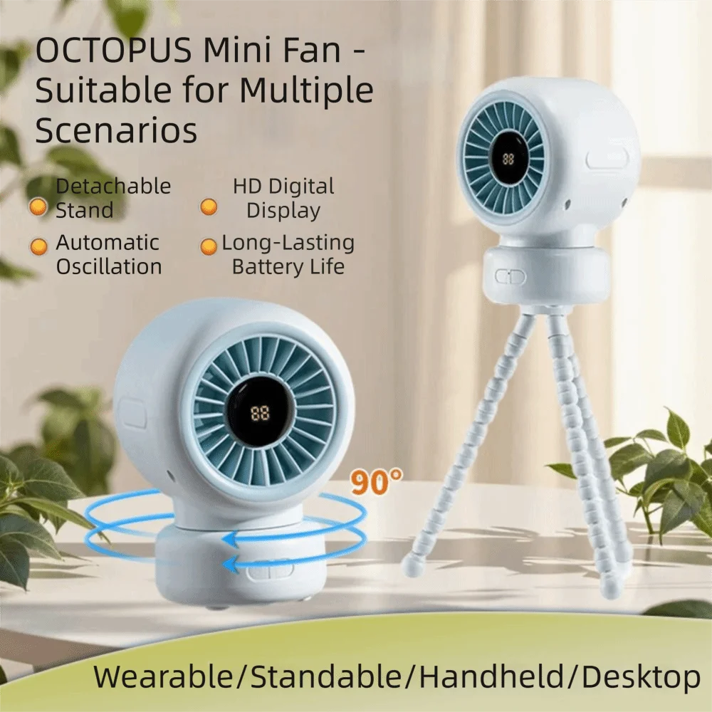 Clip Design 3 Speeds Stroller Fan 3600mAh 12H Runtime Clip Fan Quiet Operation Detachable Rechargeable Fan Crib Use Oasis Select
