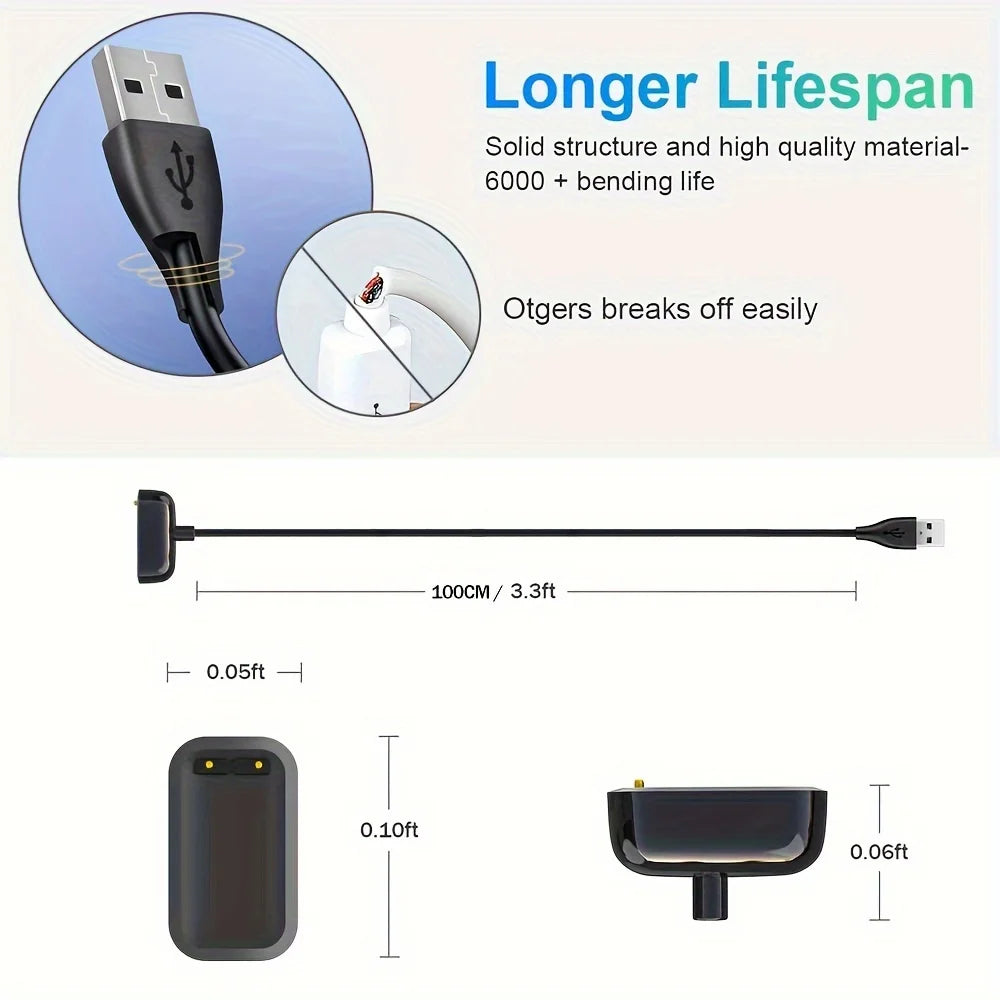 USB Charger Cable for Fitbit Charge 5 & Luxe – 100cm Reset Dock Smartwatch Charger Cable Oasis Select