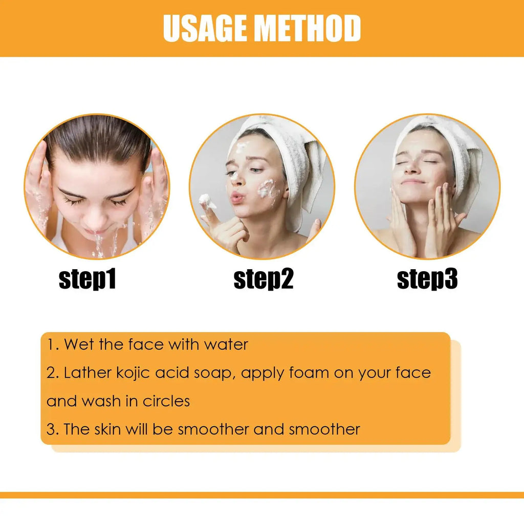 EELHOE Kojic Acid Soap Cleaning Even Skin Skin Brightener Oil Control Nourishing Hydration Skin Care Natural Turmeric Soap 100g Oasis Select