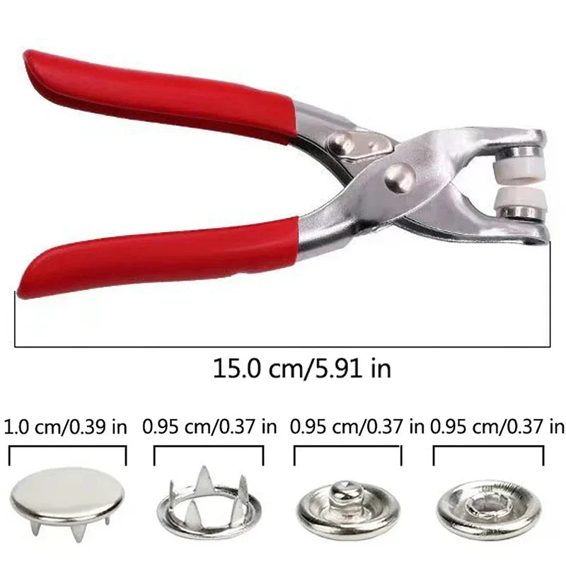 Sets Snap Fasteners Kit Tool, Metal Snap Buttons Rings with Fastener Pliers Press Tool Kit for Clothing Sewing Oasis Select