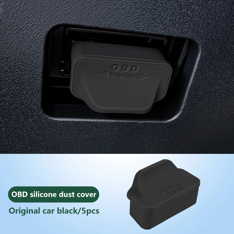 Vehicular OBD Diagnostic Connection Armor; Silica Dust Barrier Casing; Inside Ornamental Accessories Transformation Oasis Select 5pcs Black M