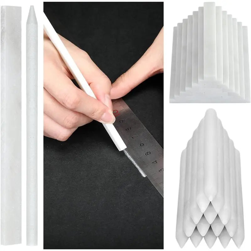 LIKE WISH Round 20Pcs And Flat 30Pcs Soapstone Pen For Welding White Soapstone Pencils 50 Pcs For Welding Metal Fabrication Text Oasis Select As Shown
