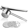 LMETJMA Stainless Steel Potato Ricer Manual Potato Masher With 3 Interchangeable Discs Fruit Juicer Lemon Squeezer KC0442 Oasis Select WHITE