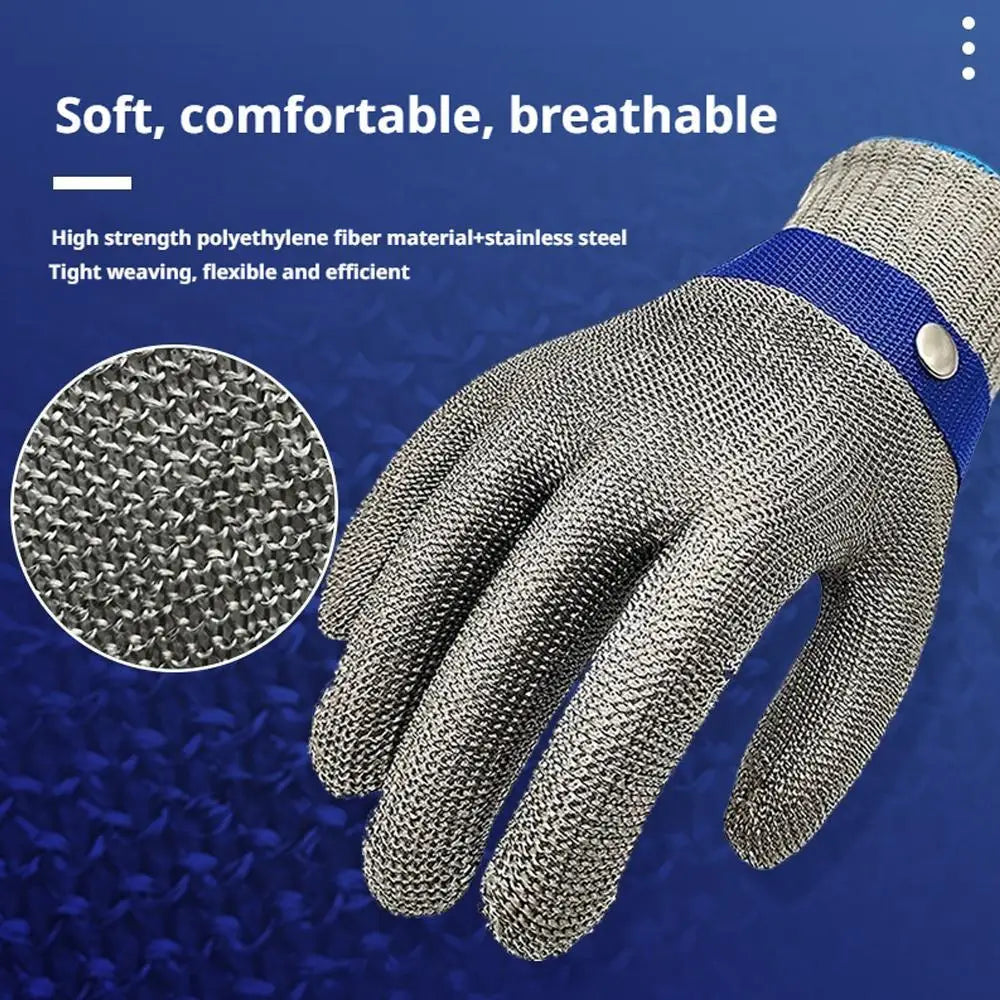 Cut Resistant Gloves, Level A9 Anti-Cut Protection with Stainless Steel Mesh for Butcher Meat Processing tool Oasis Select