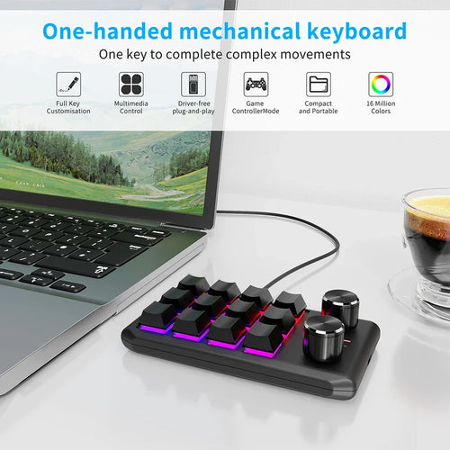 12-Key Macro Mechanical Keyboard Bluetooth 2.4G 3-Mode Macropad Mechanical Macropad Oasis Select
