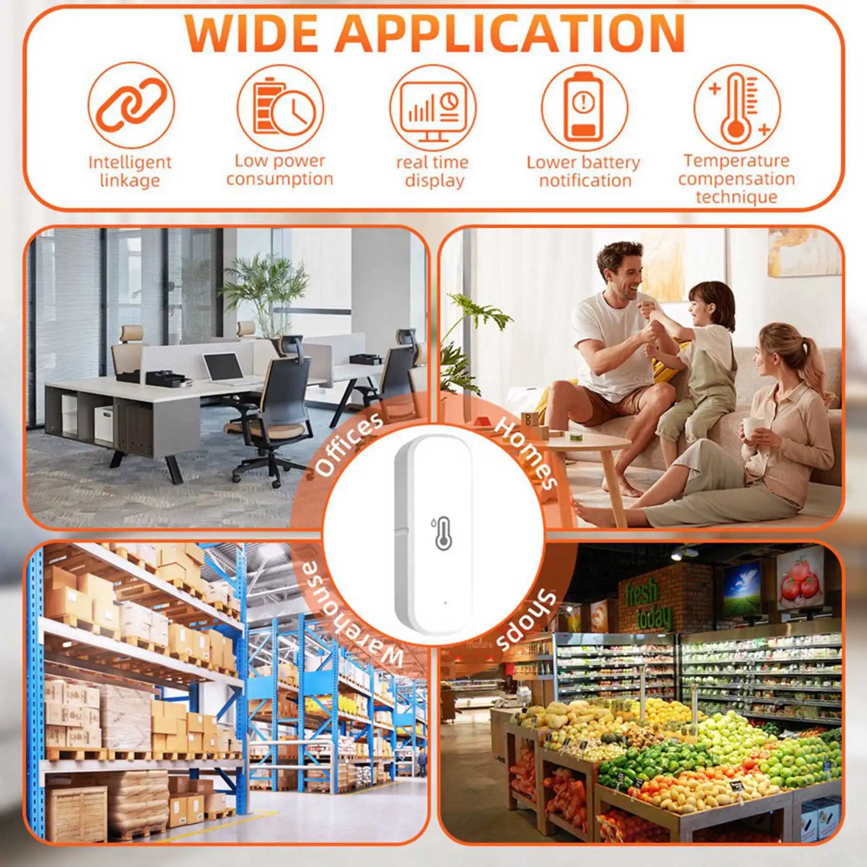 2026-WISH 4X Zigbee Humidity And Temperature Sensor Smart Hygrometer Thermometer Remote Monitoring And Alerts Smart Home Oasis Select White