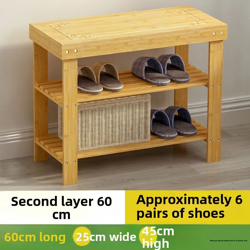 Shoe changing stool household door shoe cabinet seat stool integrated seated small stool wear shoe stool soft bag shoe rack Oasis Select Primary-2 layer-60cm