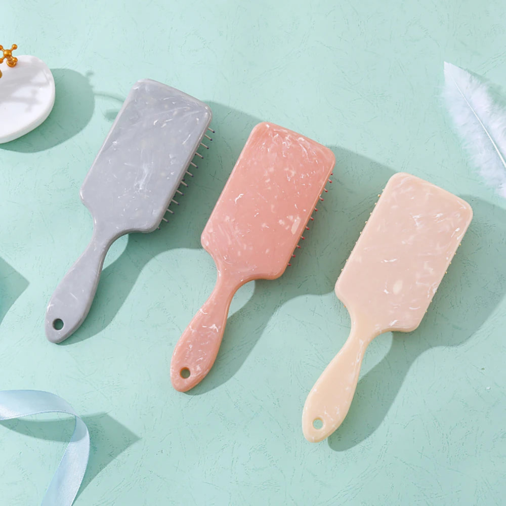 Air Cushion Comb Anti-tangle Anti-static Square Marble Detangling Hair Brush Wet Dry Head Massage Hair Comb Salon Styling Tools Oasis Select