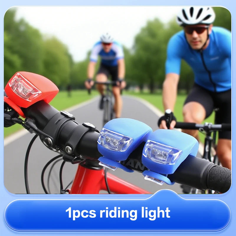 Silicone Bike Light Bicycle Light Front Lamp Bike Lantern Waterproof Bicycle LED Flashlight Lantern Tail Light For Dropshipping Oasis Select