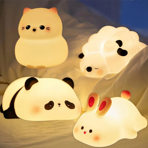 Animal Silicone Night Light – Rechargeable LED Kids Bedside Lamp Silicone Night Light Oasis Select