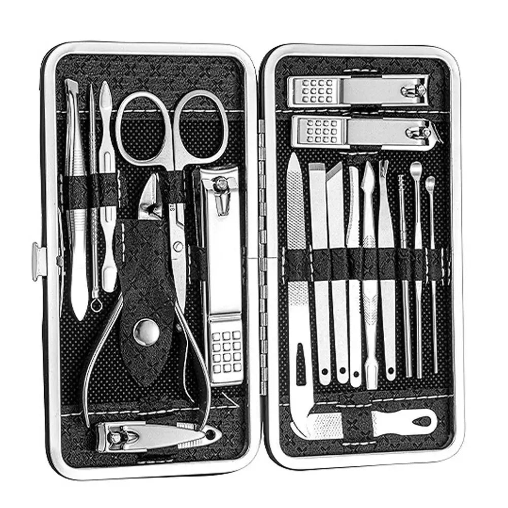 19-Piece Manicure Pedicure Set – Stainless Steel Nail Kit Nail Care Kit Oasis Select A