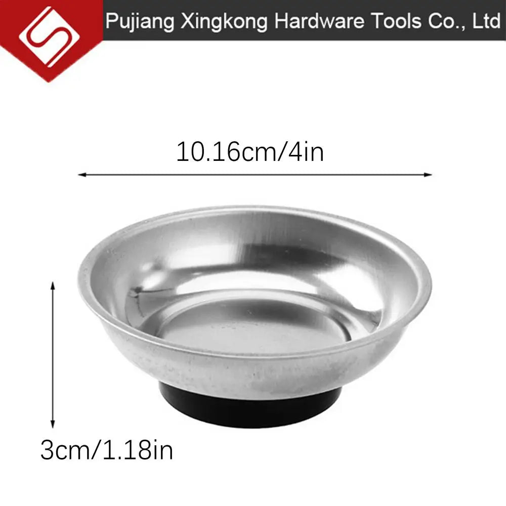 Screw Tray Parts Holder Magnetic Dish Stainless Steel Screw Bow Portable Magnetic Bolt Holder Tray Magnet Parts Tools Bowl Oasis Select 4 inches